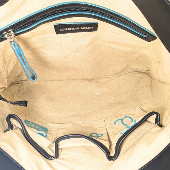 Jonathan Adler NWT Denim Caribbean Why Be In The Office Ocean Printed Tote Bag - Picture 8 of 10